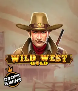  See the bold sheriff of "Wild West Gold," a thrilling slot game by Pragmatic Play. The graphic depicts a confident sheriff with a sheriff’s badge, framed by a sun-baked Old West town backdrop. The game's title is prominently displayed in a rustic font, highlighting the Wild West adventure theme. 